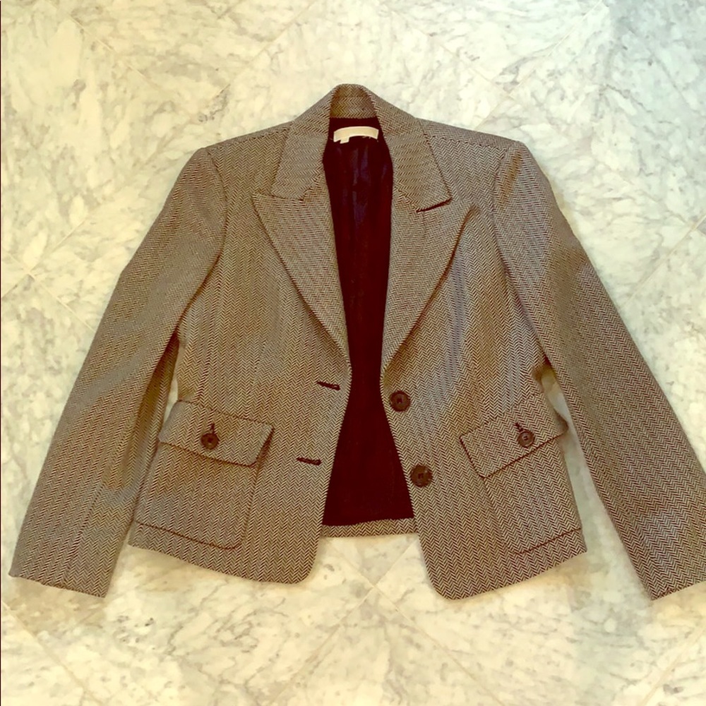 Herringbone black and white blazer